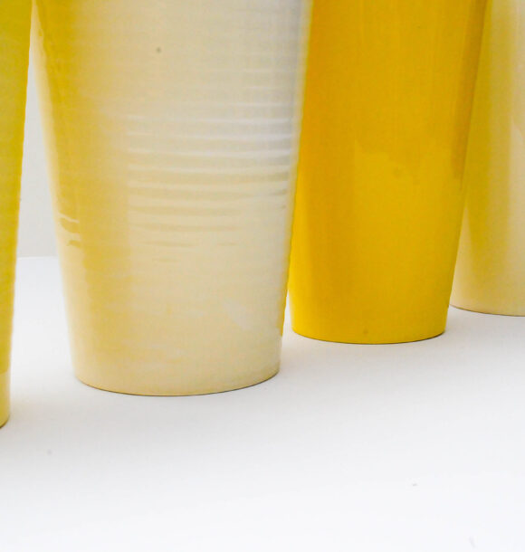 Yellow marble ceramic cups