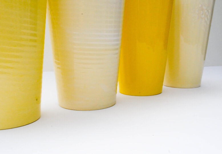 Yellow marble cups
